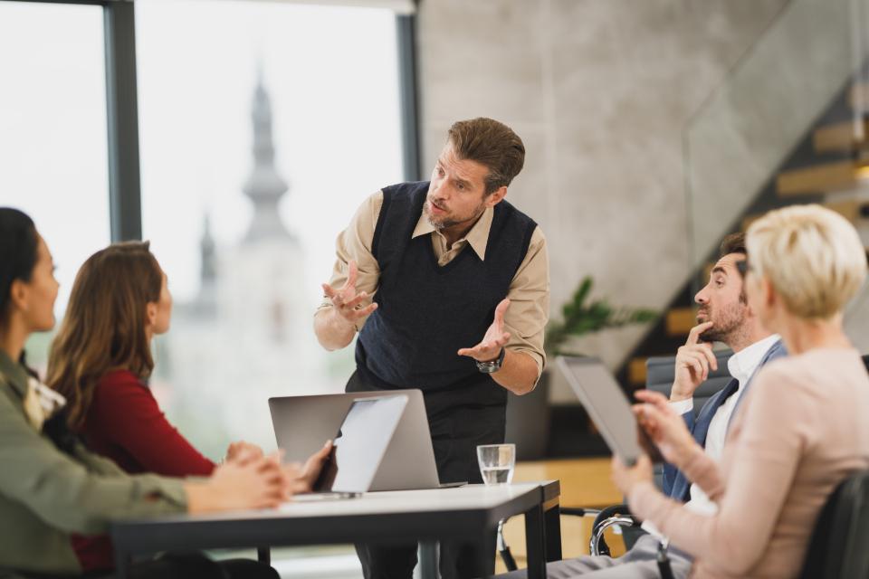 Consultant presenting to a team