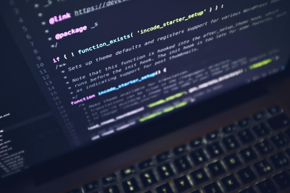 Terminal with code on a dark screen