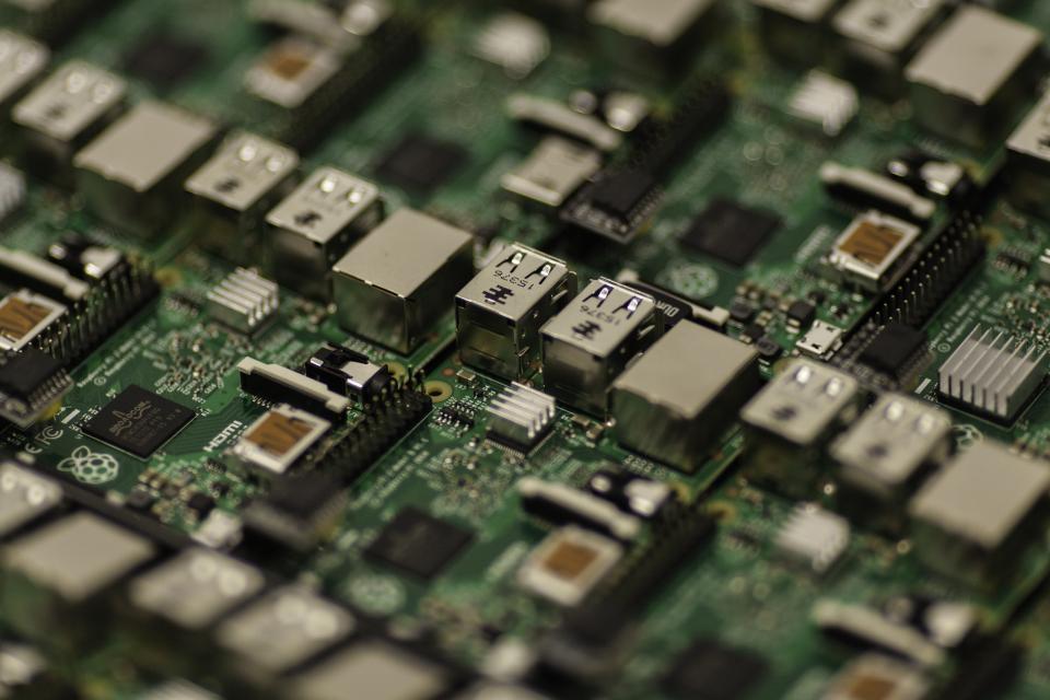 Close-up of electronic circuit boards